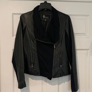 Ladies Faux Leather Side Zip Jacket